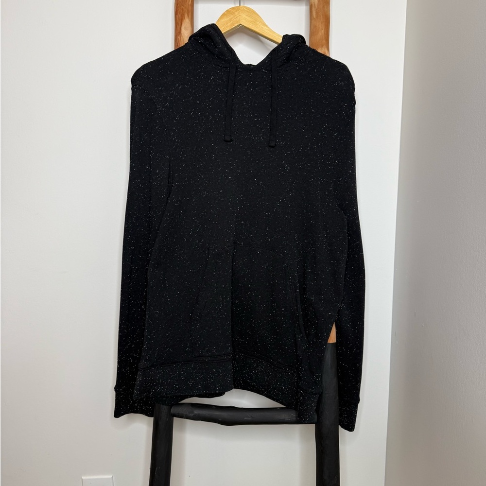 Men’s Vince Black Speckled Hoodie Sweater